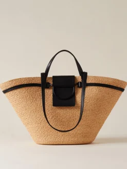 Shopping bag in paglia intrecciata