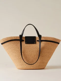 Shopping bag in paglia intrecciata
